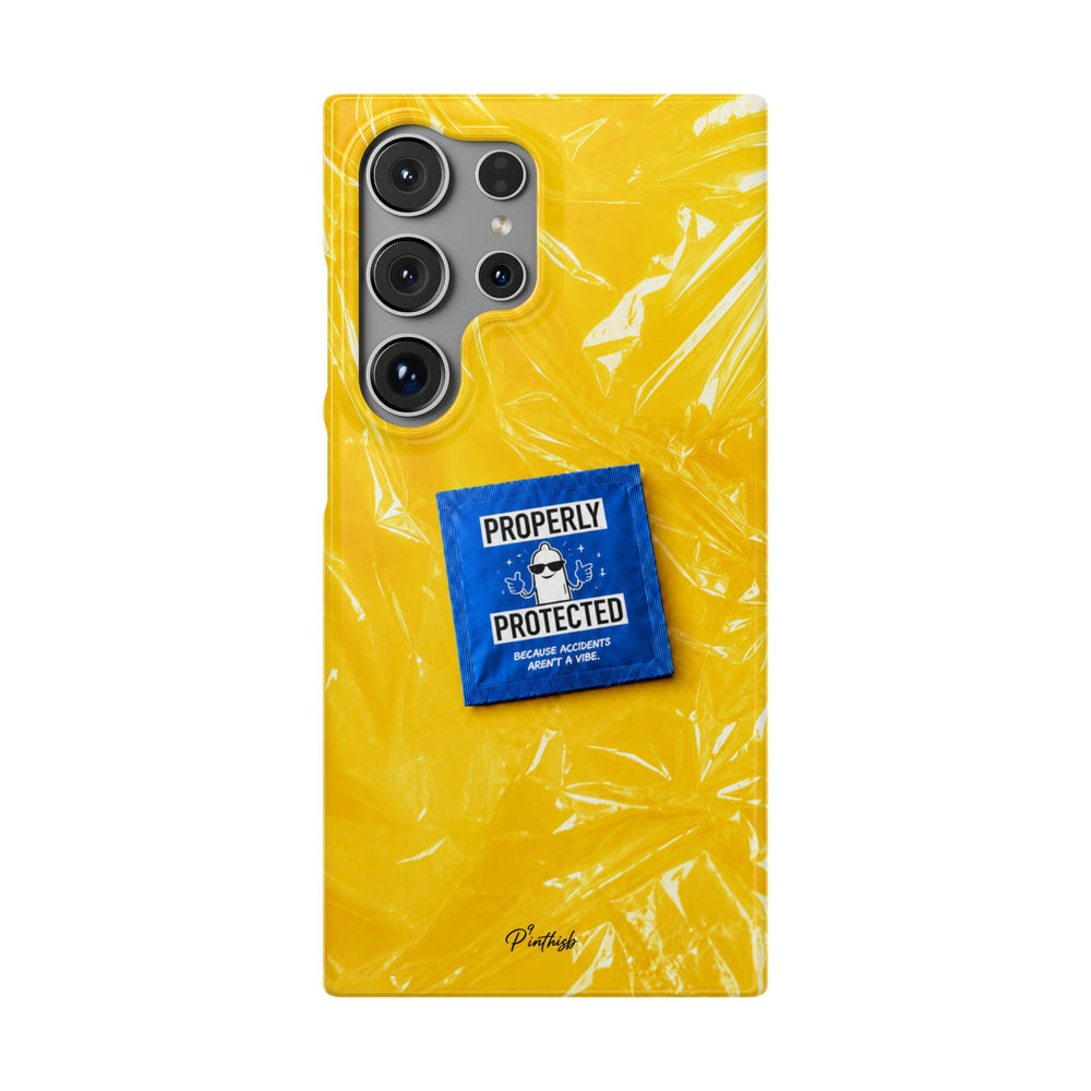 "Properly Protected" Graphic Snap Phone Case