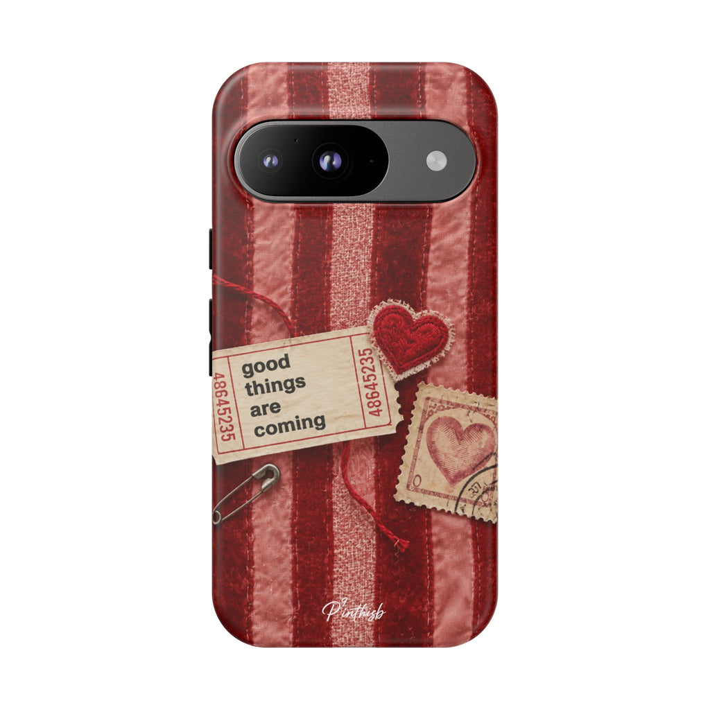 “Good Things Are Coming” Red Phone Case