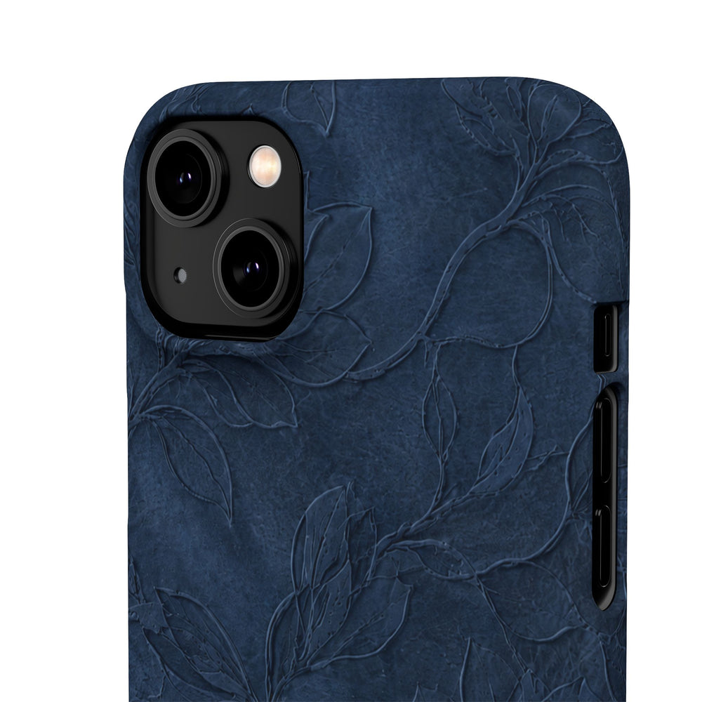 Navy Floral Textured Snap Case