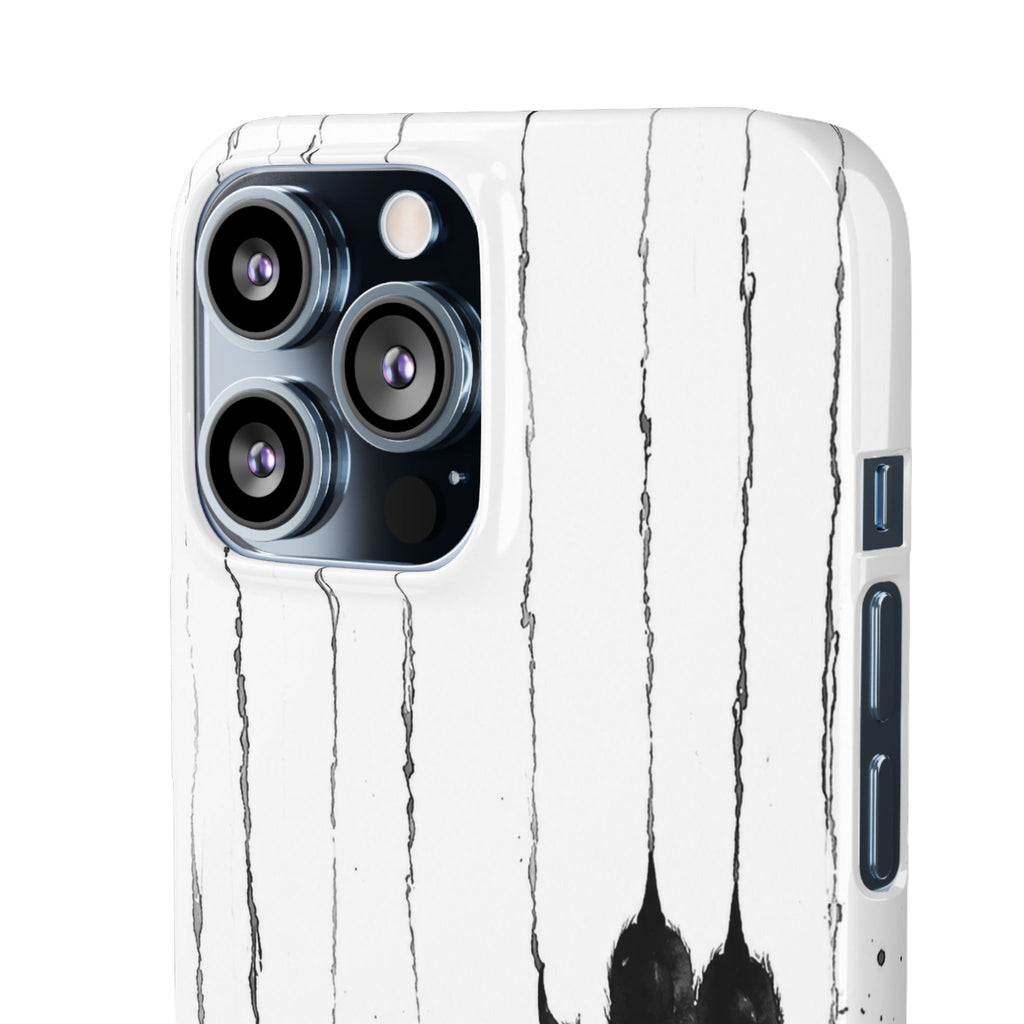 Black Ink Paw Print Snap Case