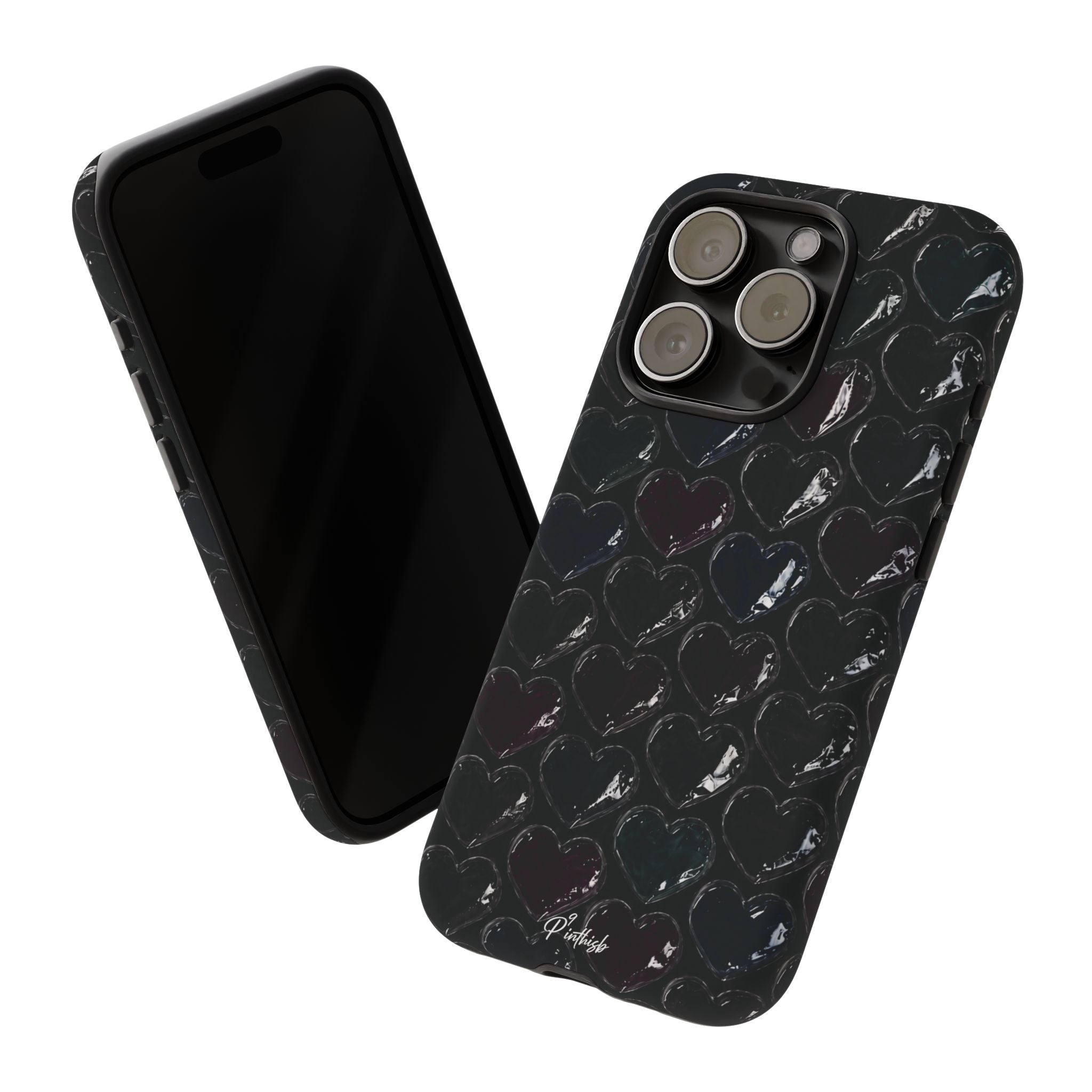 Black Pop Hearts Tough Case