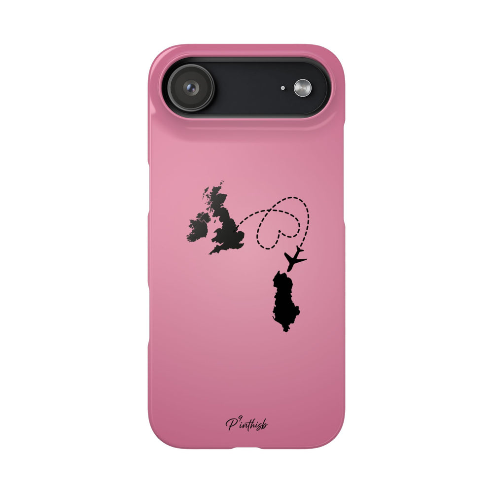 UK to Albania Pink Snap Phone Case