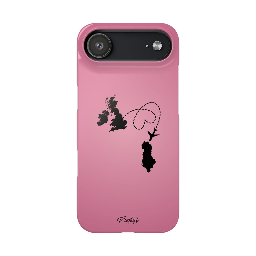 UK to Albania Pink Snap Phone Case