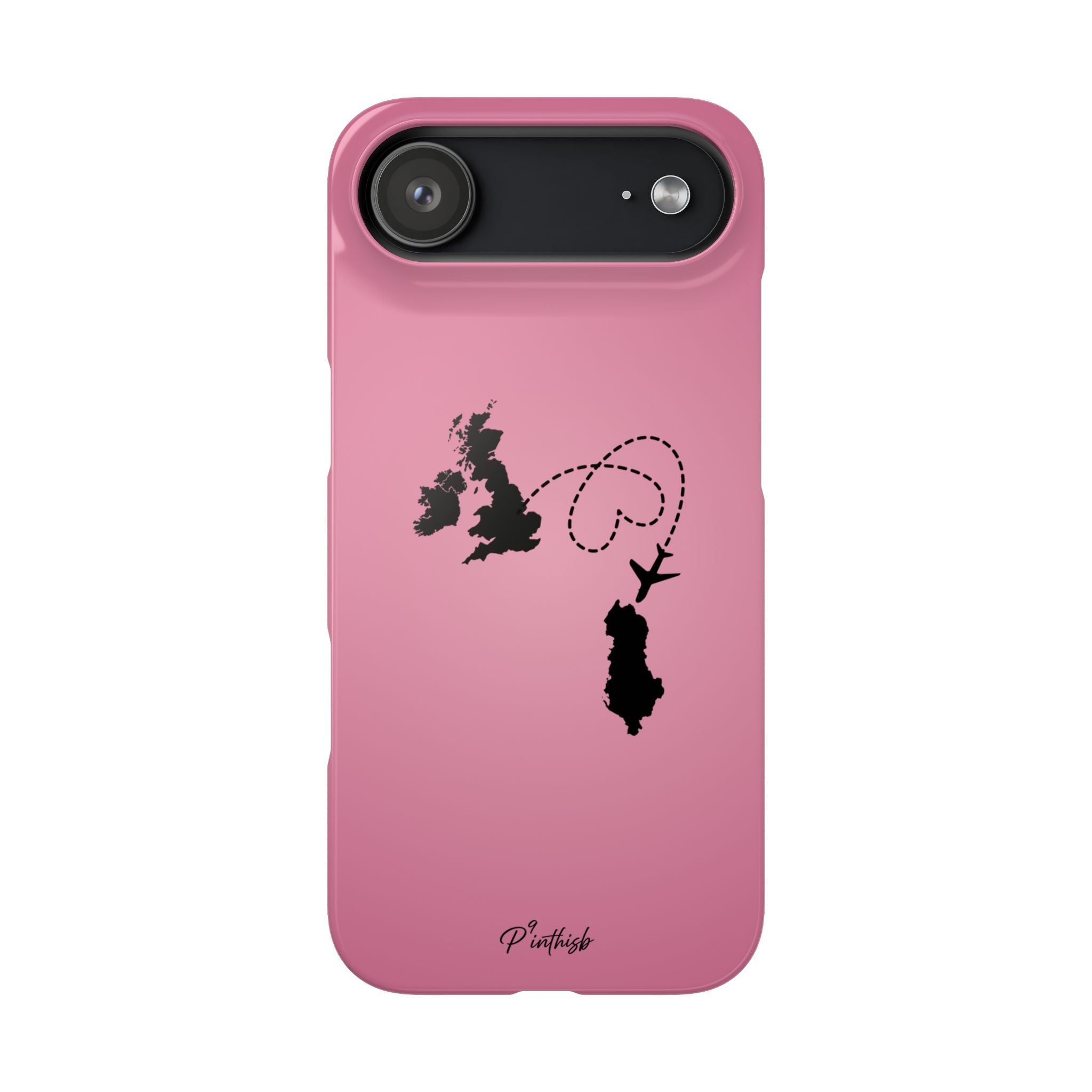 UK to Albania Pink Snap Phone Case