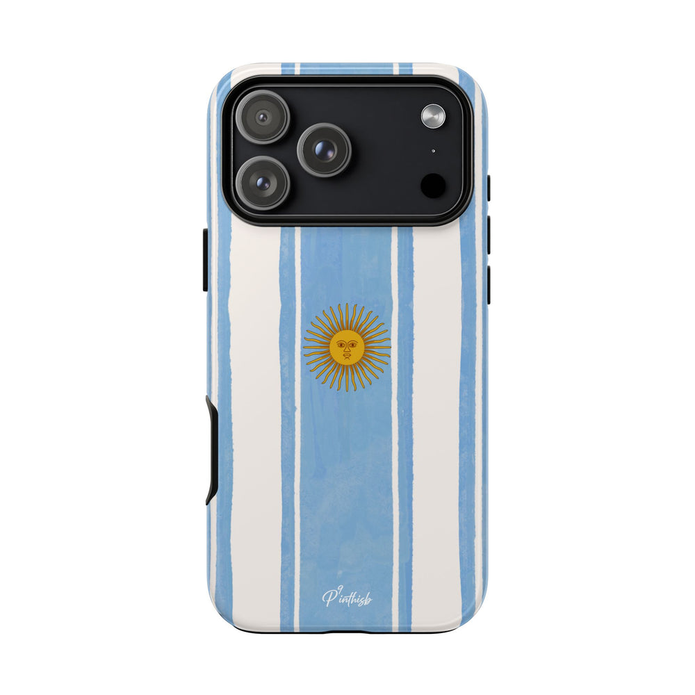 Argentina Flag Tough Phone Case – Blue White Striped Sun Protector