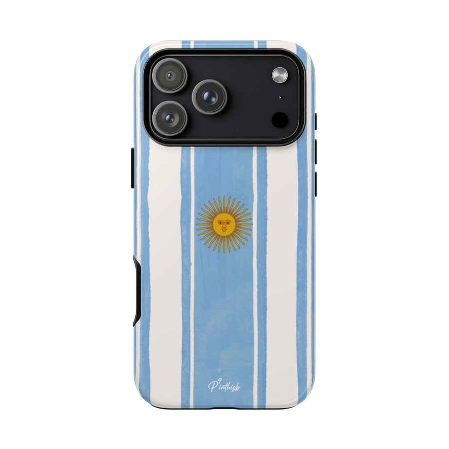 Argentina Flag Tough Phone Case – Blue White Striped Sun Protector