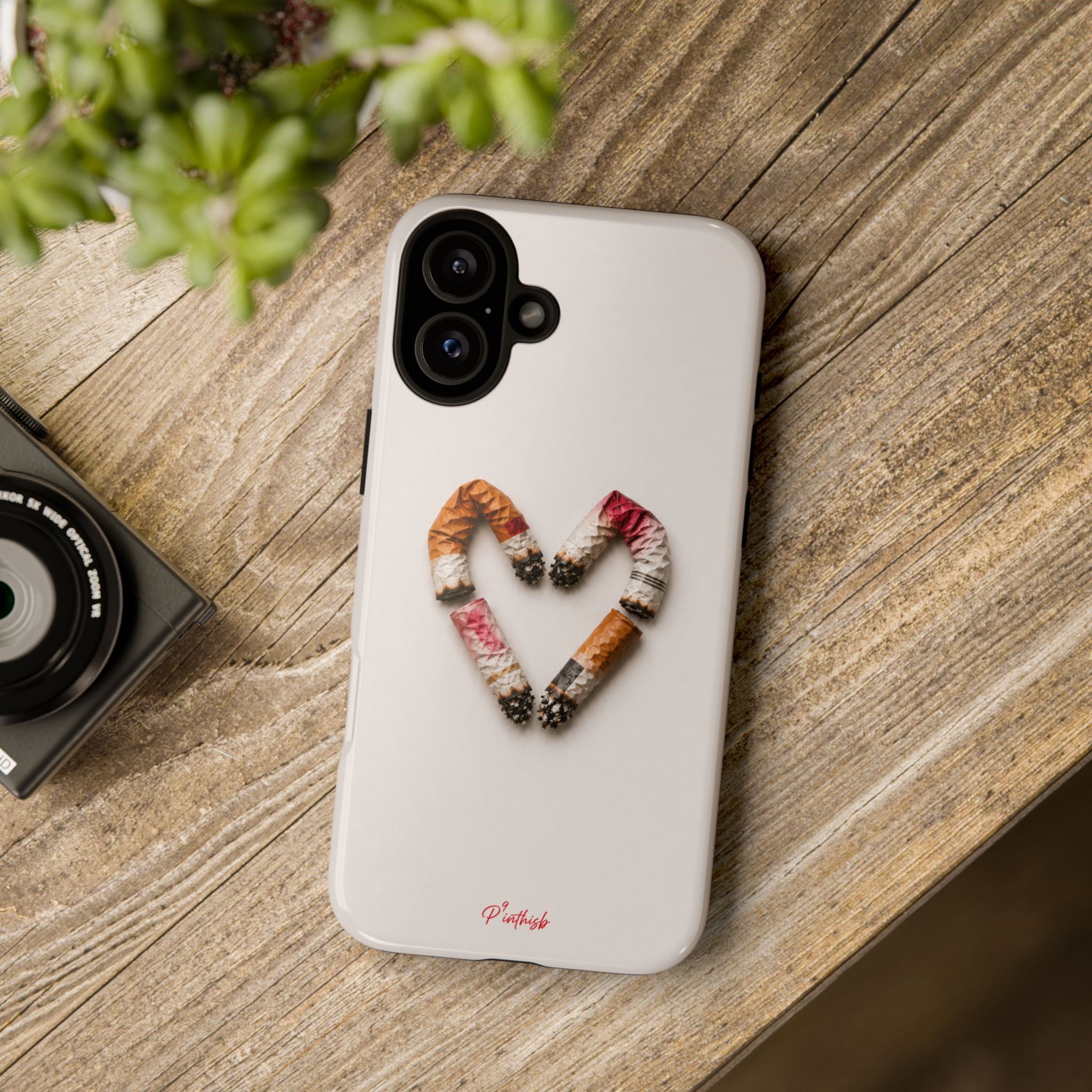 Cigarette Butts Heart Tough Case