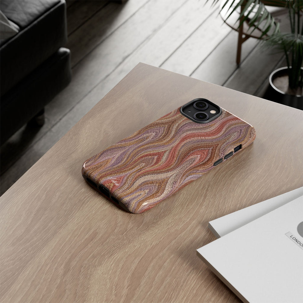 Wavy Peach & Mauve Tough Case