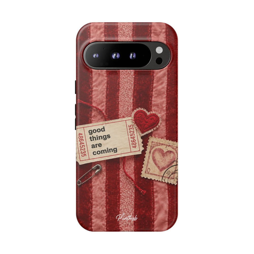 “Good Things Are Coming” Red Phone Case