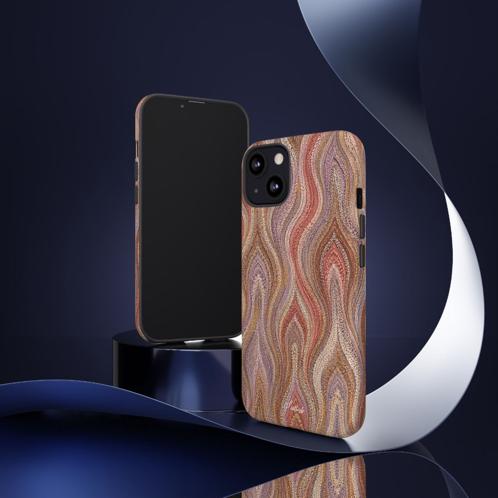 Wavy Peach & Mauve Tough Case