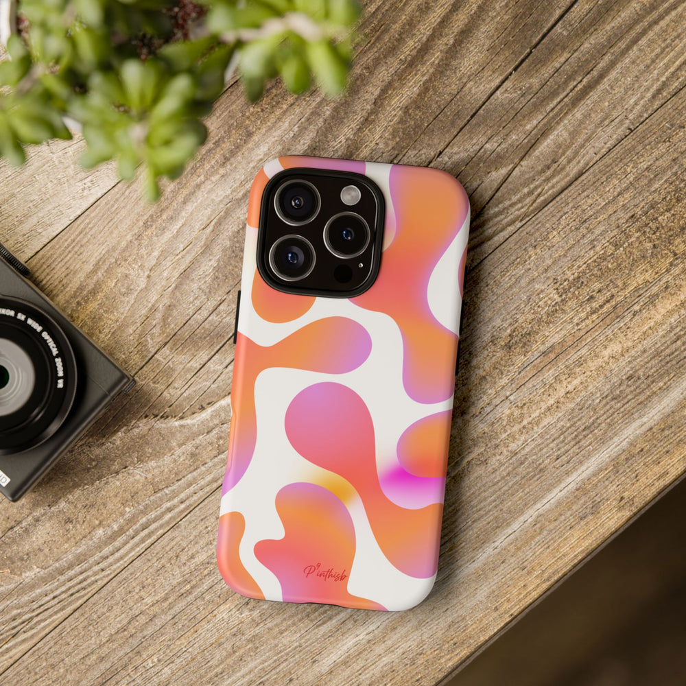 Abstract Orange Pink Camouflage Tough Phone Case