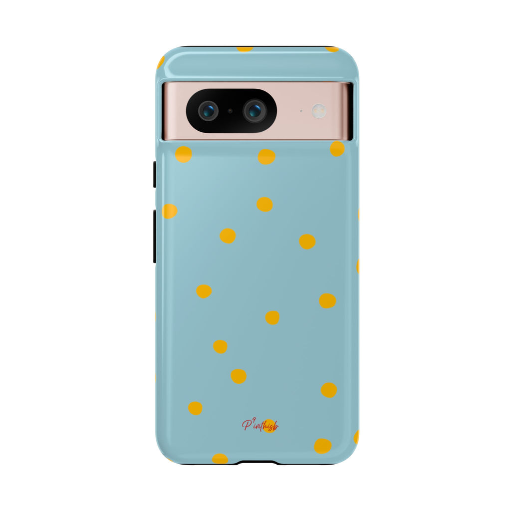 Blue & Yellow Polka Dot Tough Phone Case