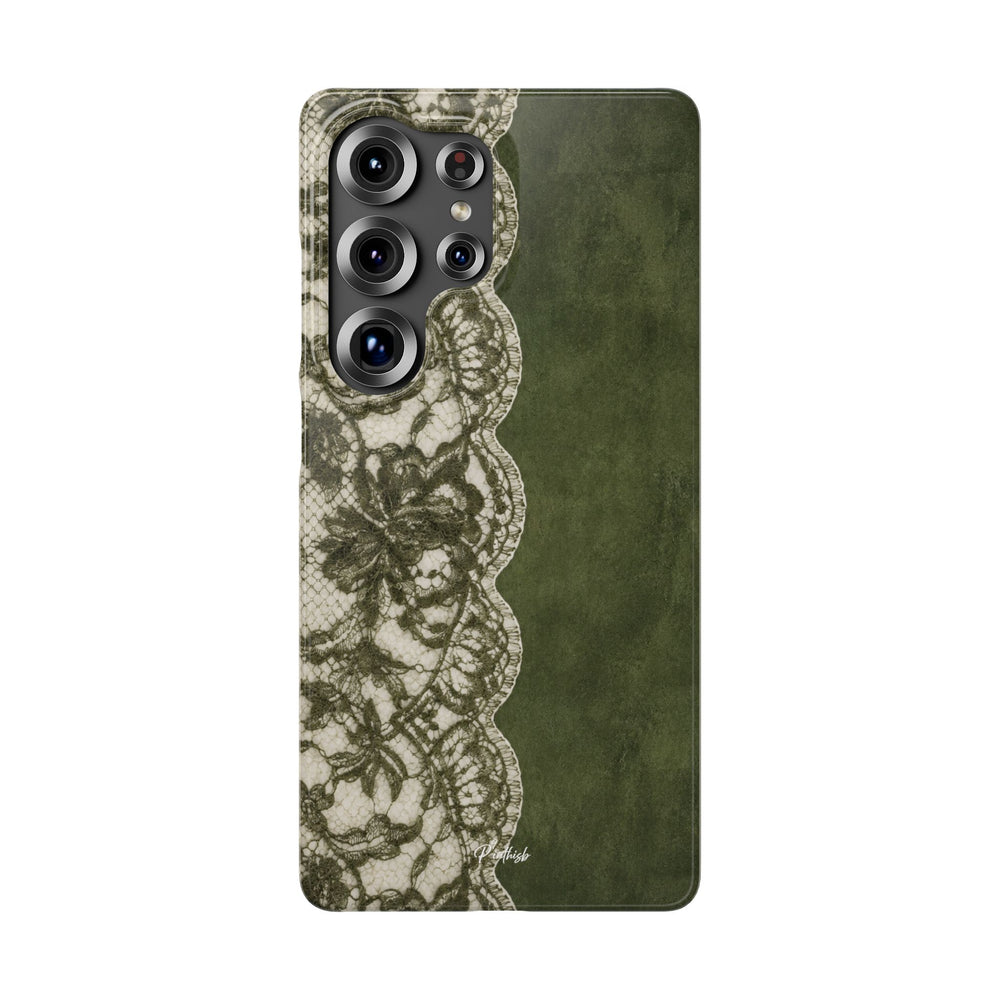 Olive Lace Snap Case