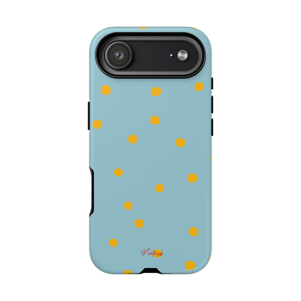 Blue & Yellow Polka Dot Tough Phone Case