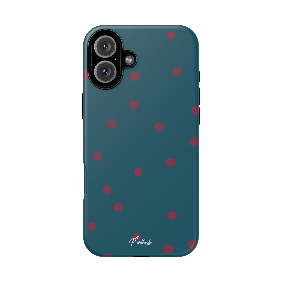 Teal & Burgundy Polka Dot Tough Phone Case