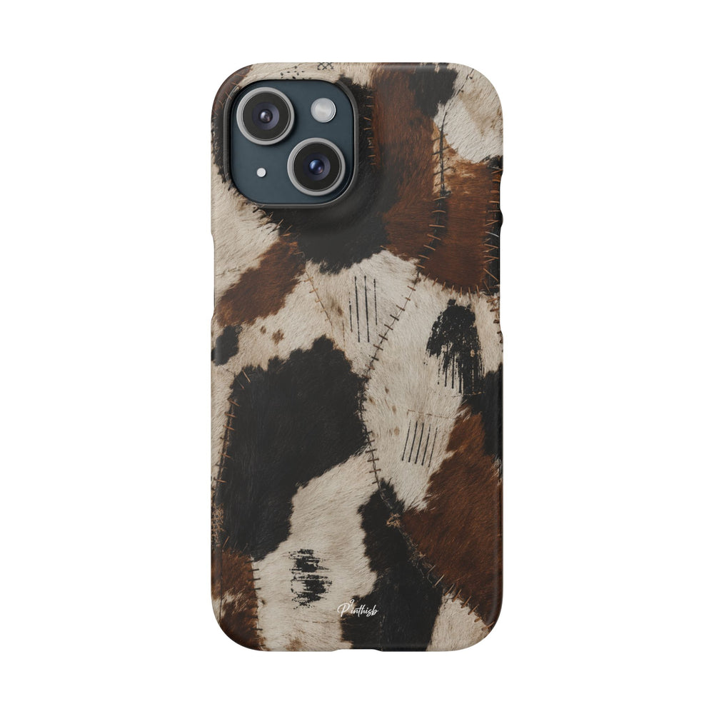 Brown & Black Animal Print Snap Case