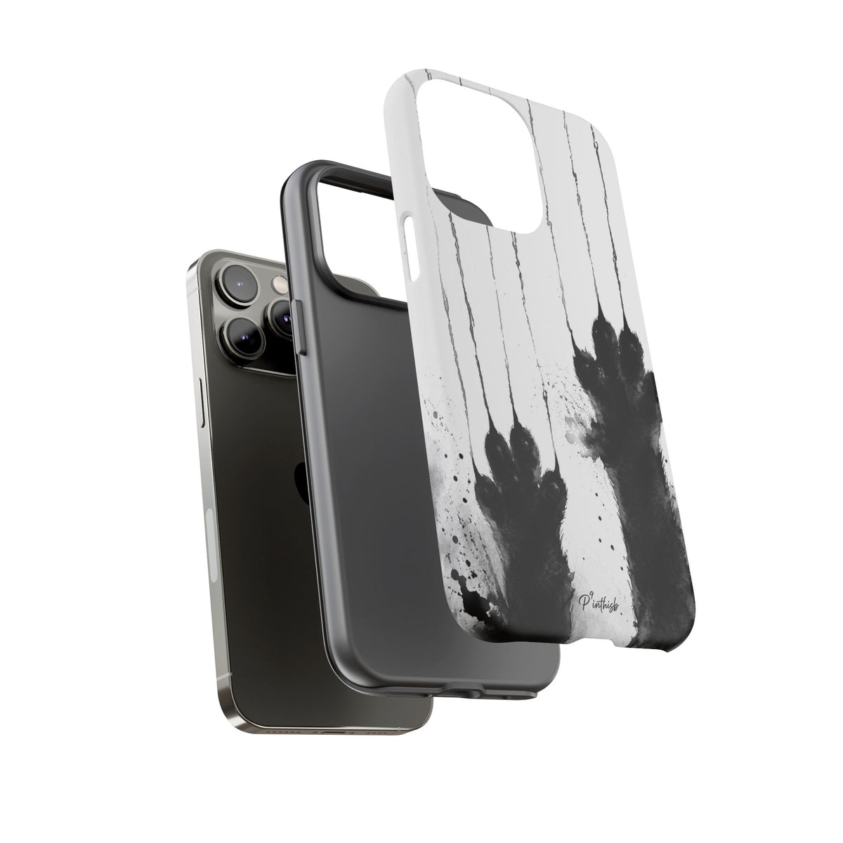 Black Ink Paw Print Tough Case