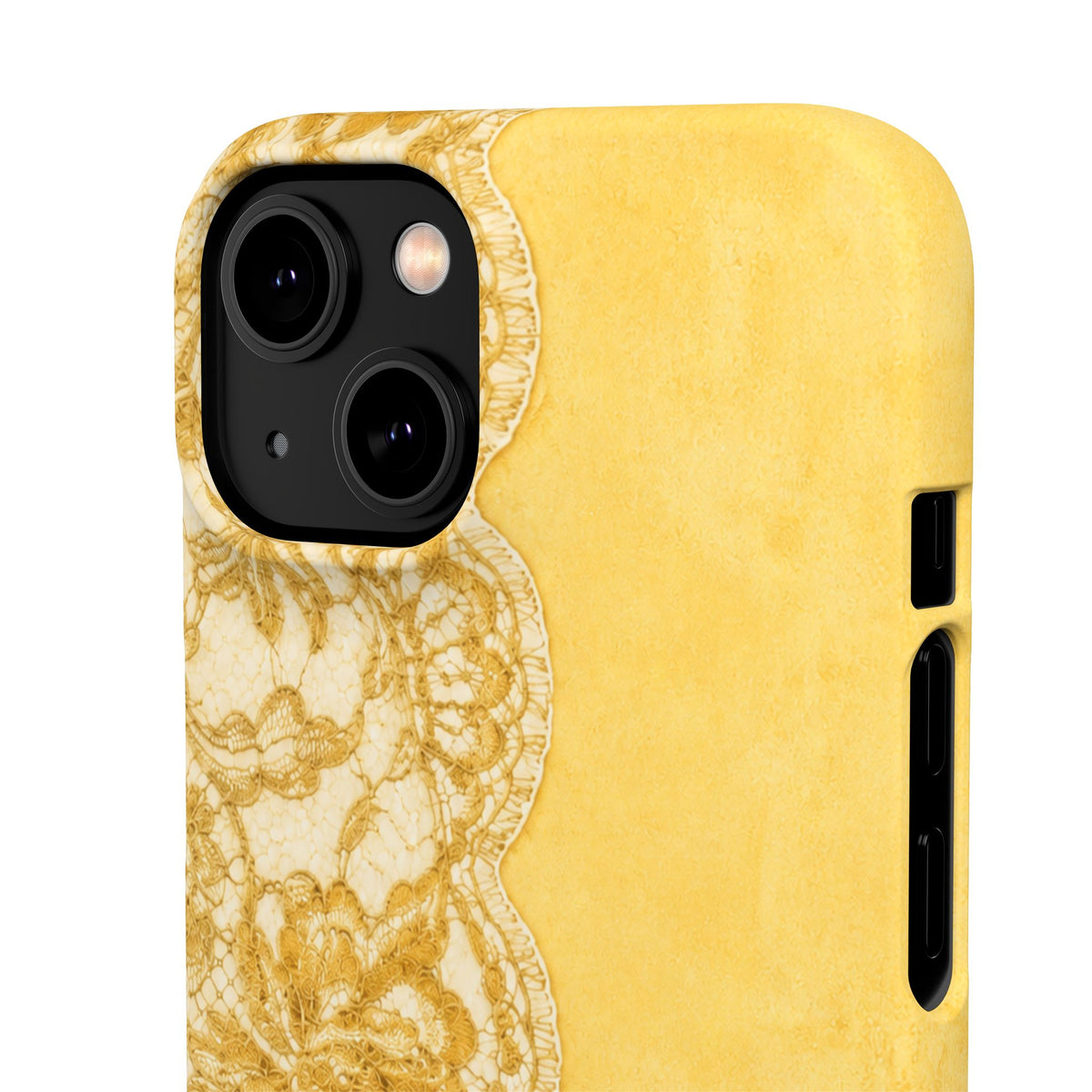 Yellow Vintage Lace Snap Case