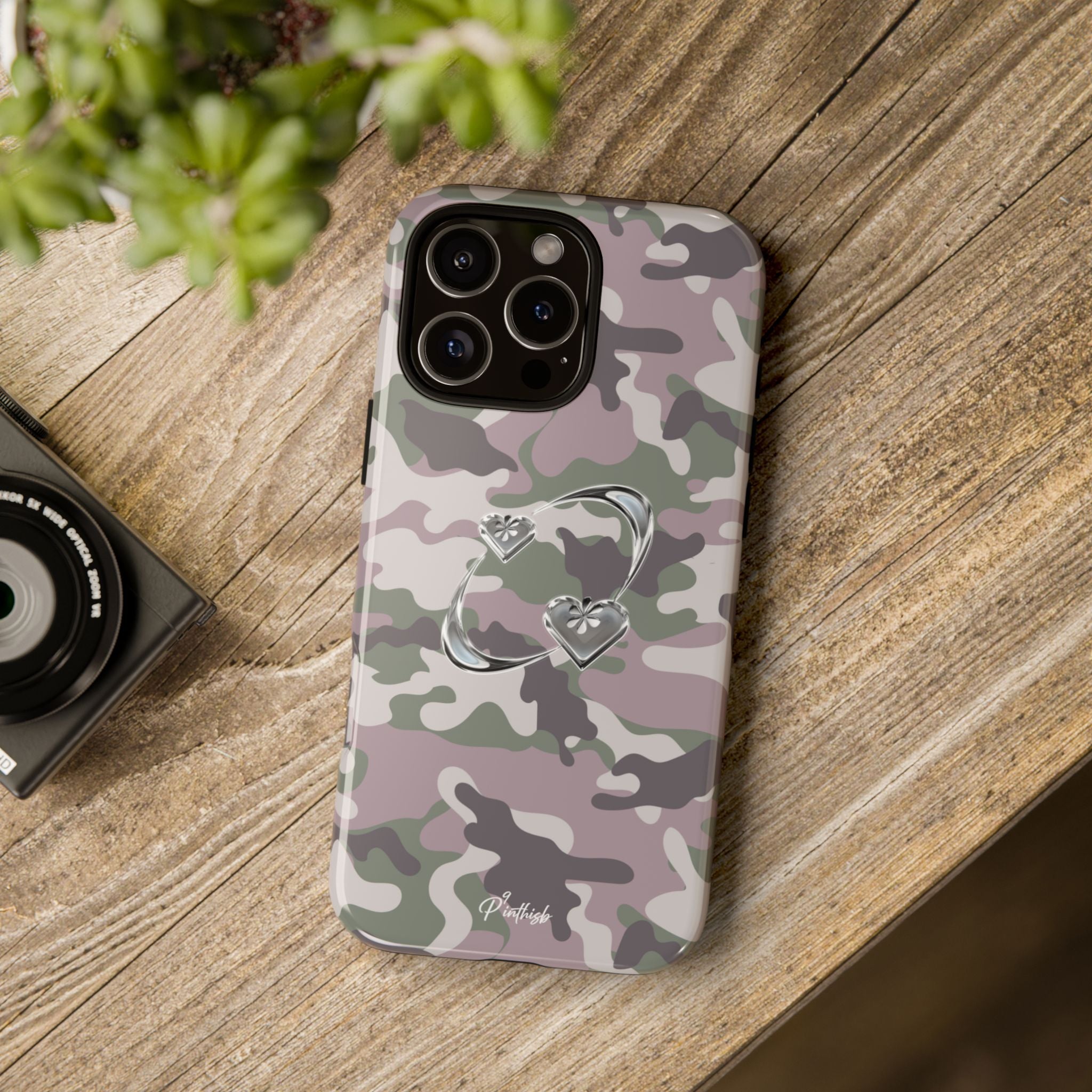 Camouflage Heart Tough Phone Case