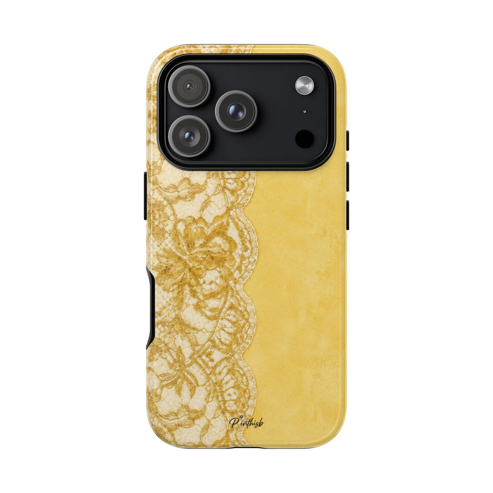 Yellow Vintage Lace Tough Case
