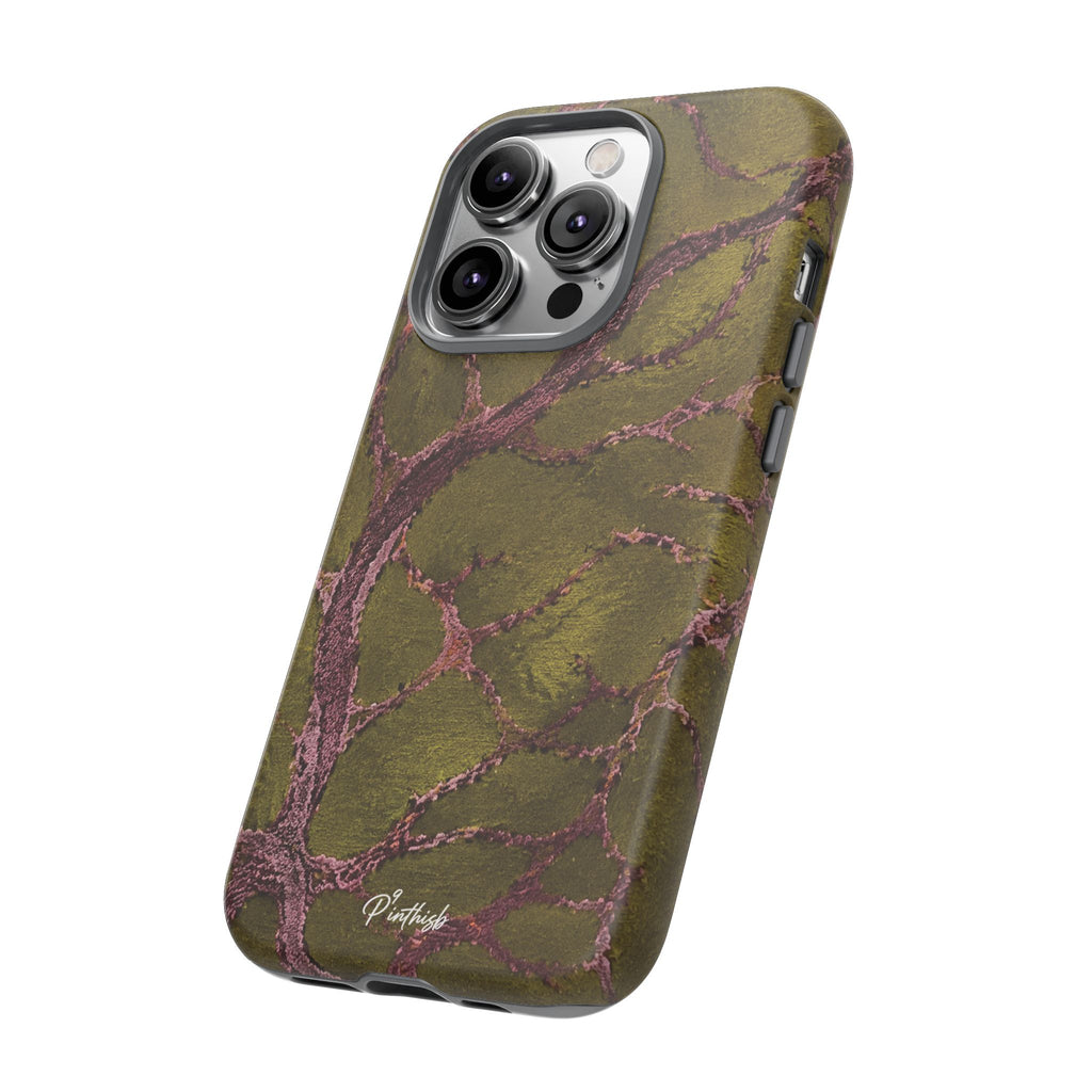 Olive & Rose Gold Tree Pattern Phone Case