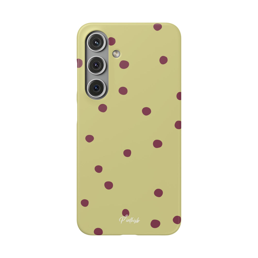 Yellow & Burgundy Polka Dot Snap Phone Case