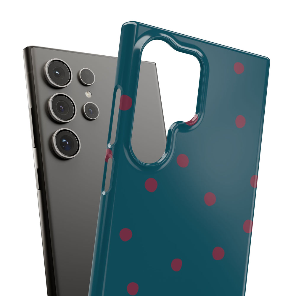 Teal & Burgundy Polka Dot Snap Phone Case
