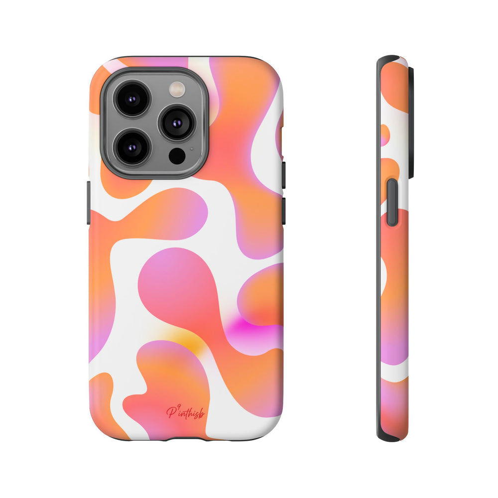 Abstract Orange Pink Camouflage Tough Phone Case