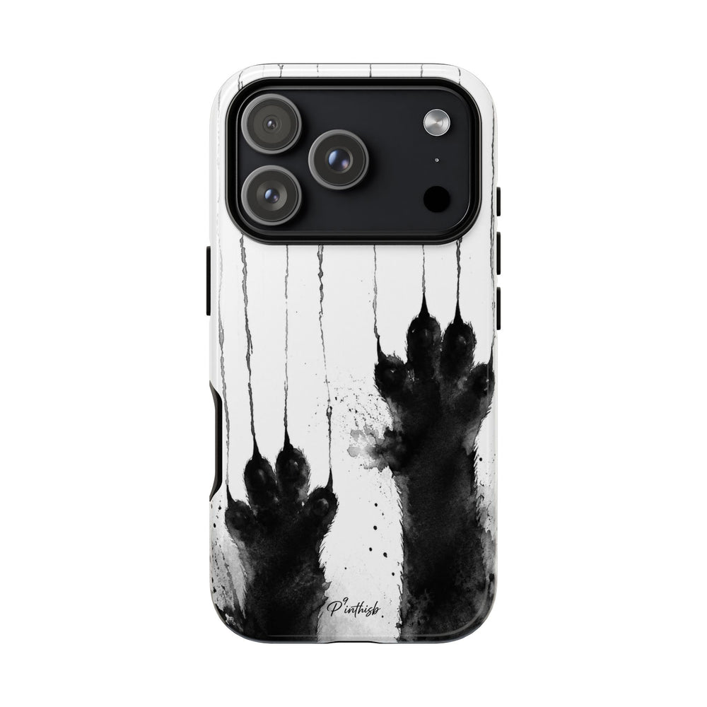 Black Ink Paw Print Tough Case