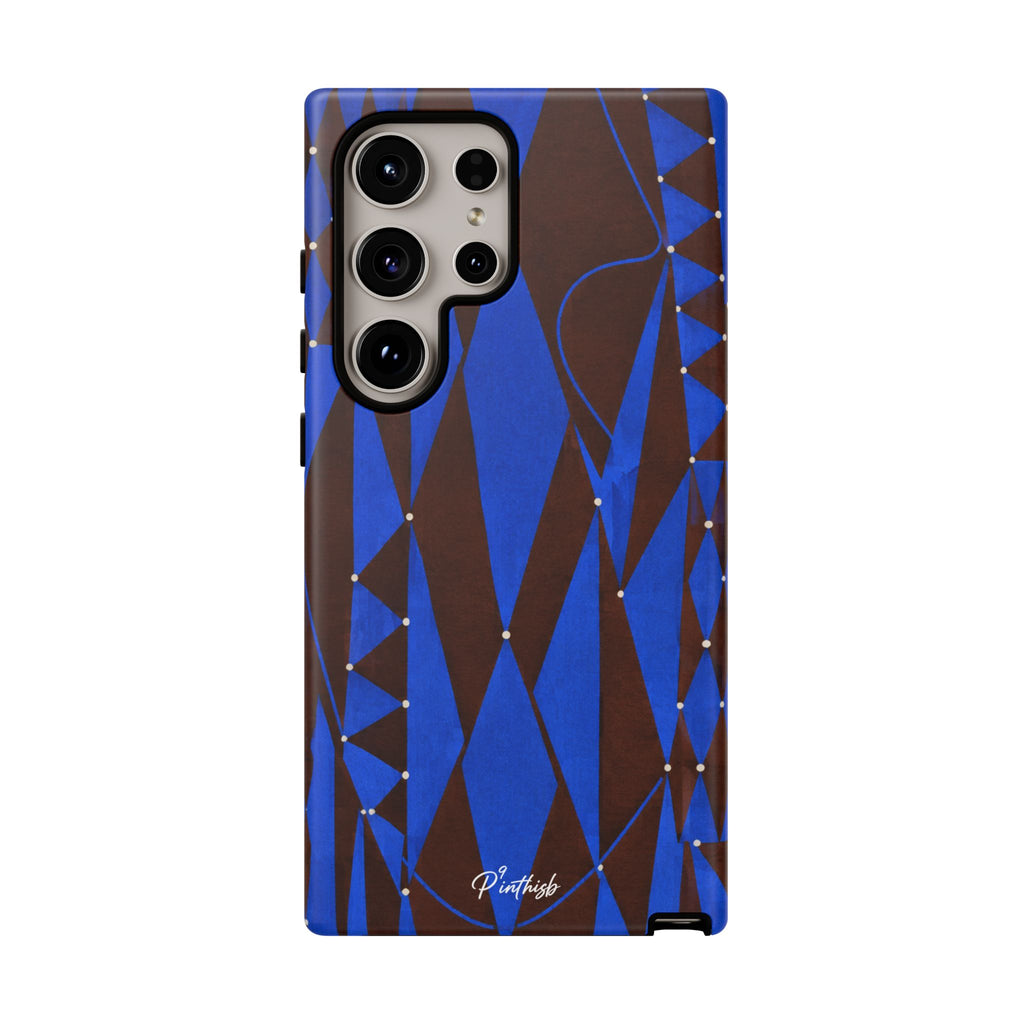 Geometric Blue Diamond Tough Phone Case