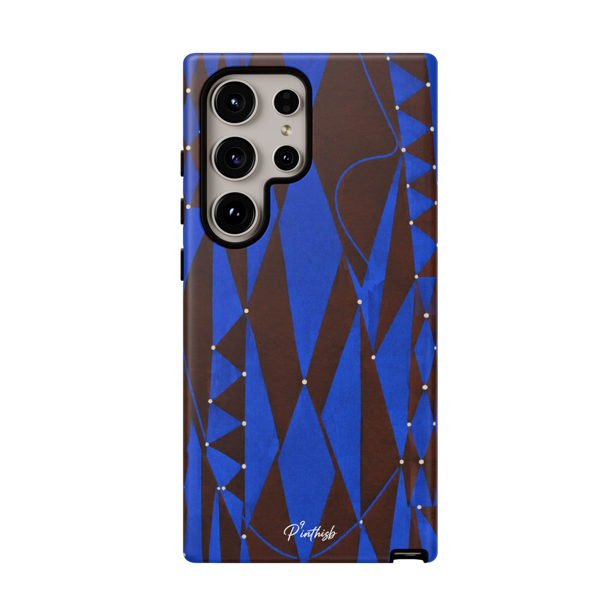 Geometric Blue Diamond Tough Phone Case