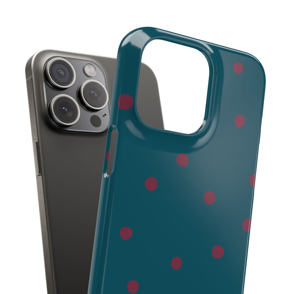 Teal & Burgundy Polka Dot Snap Phone Case