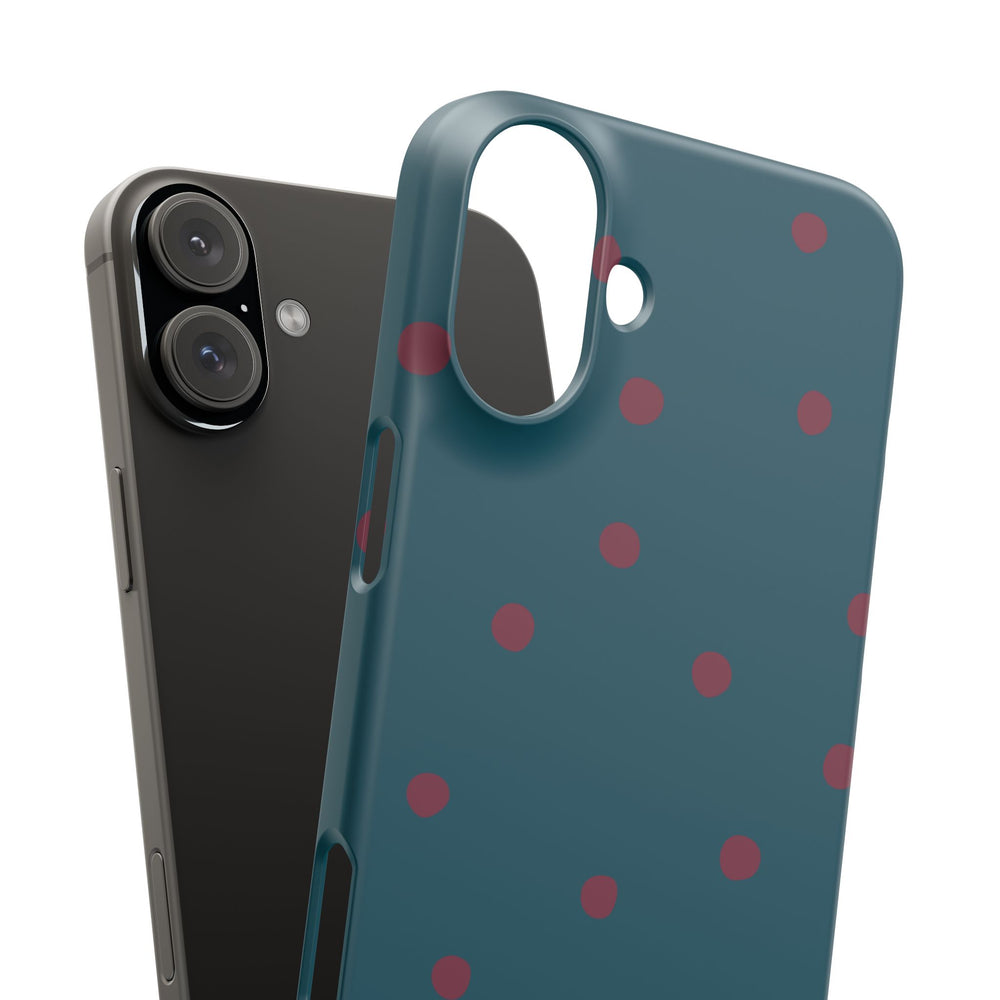 Teal & Burgundy Polka Dot Snap Phone Case