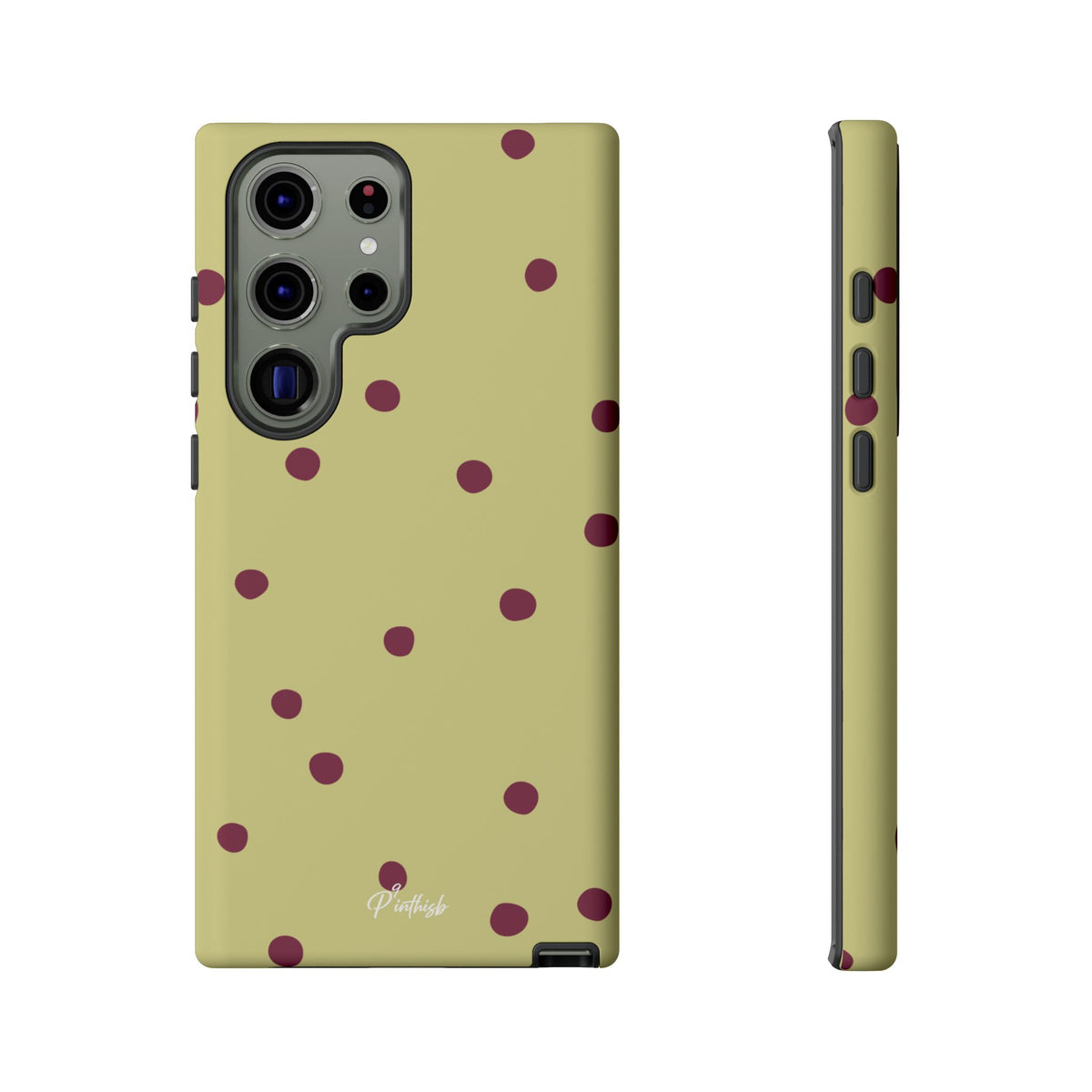 Yellow & Burgundy Polka Dot Tough Phone Case