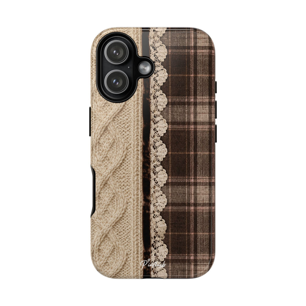 Cozy Plaid Knit Tough Phone Case