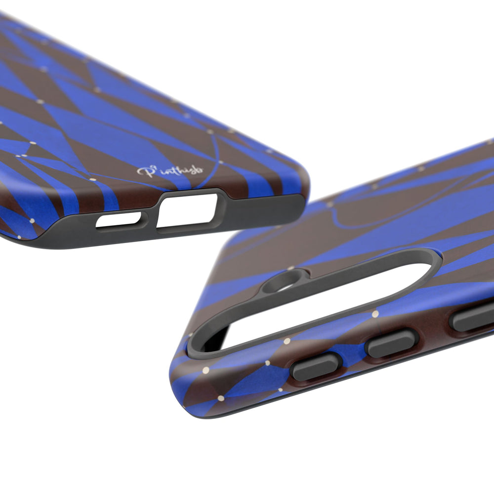 Geometric Blue Diamond Tough Phone Case