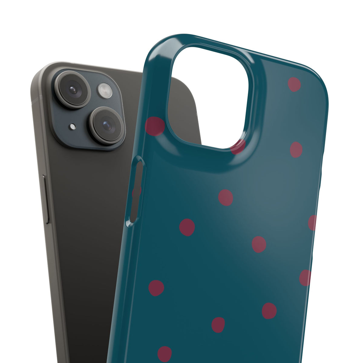Teal & Burgundy Polka Dot Snap Phone Case