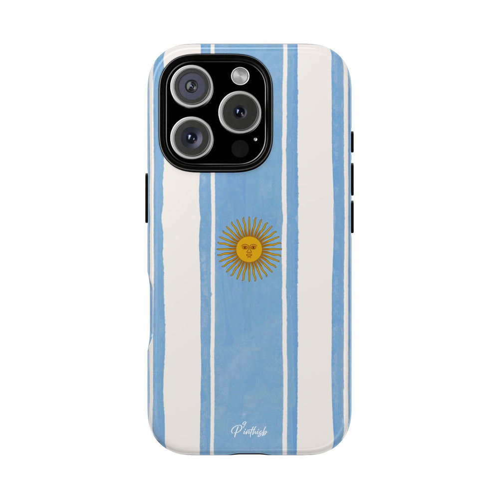 Argentina Flag Tough Phone Case – Blue White Striped Sun Protector