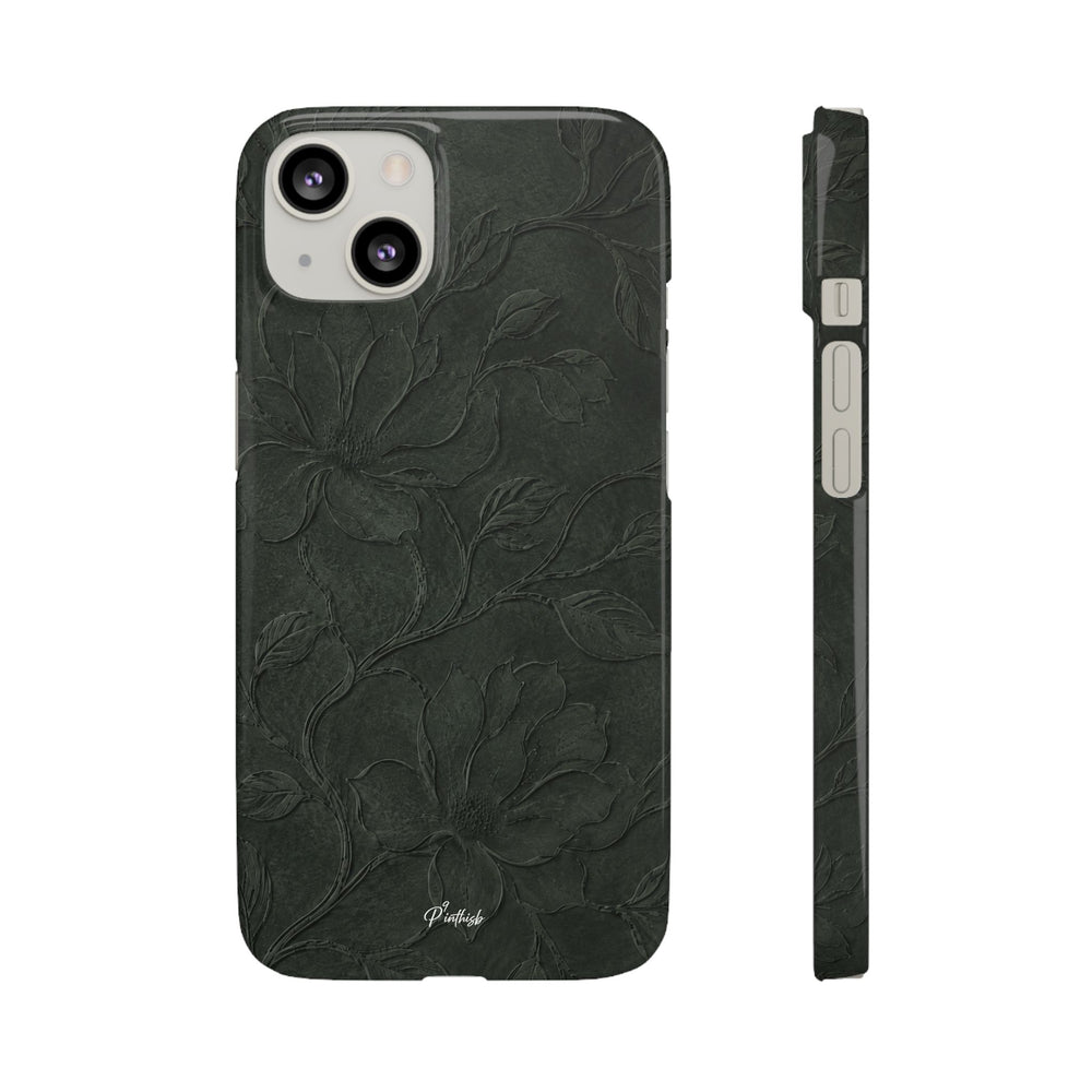 Dark Olive Floral Texture Snap Case
