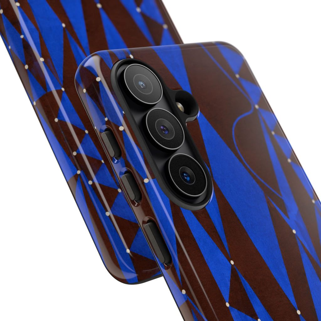 Geometric Blue Diamond Tough Phone Case