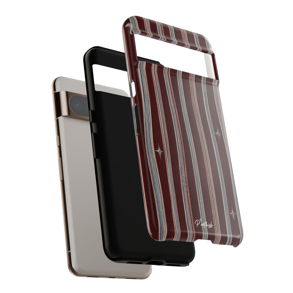 Retro Red & Cream with Star Accents Phone Case