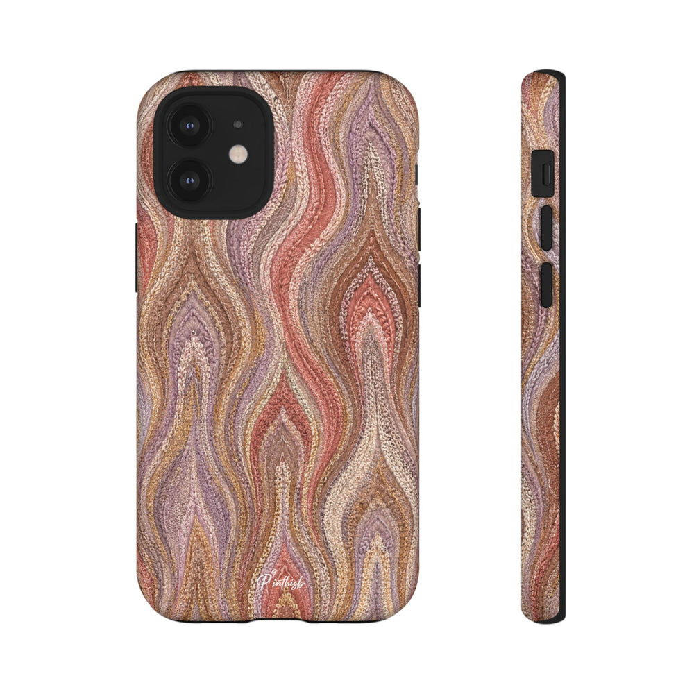 Wavy Peach & Mauve Tough Case