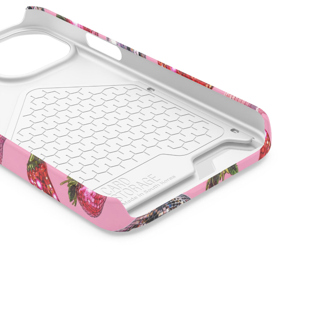 Pink Disco Strawberry & Pepper Phone Card Case