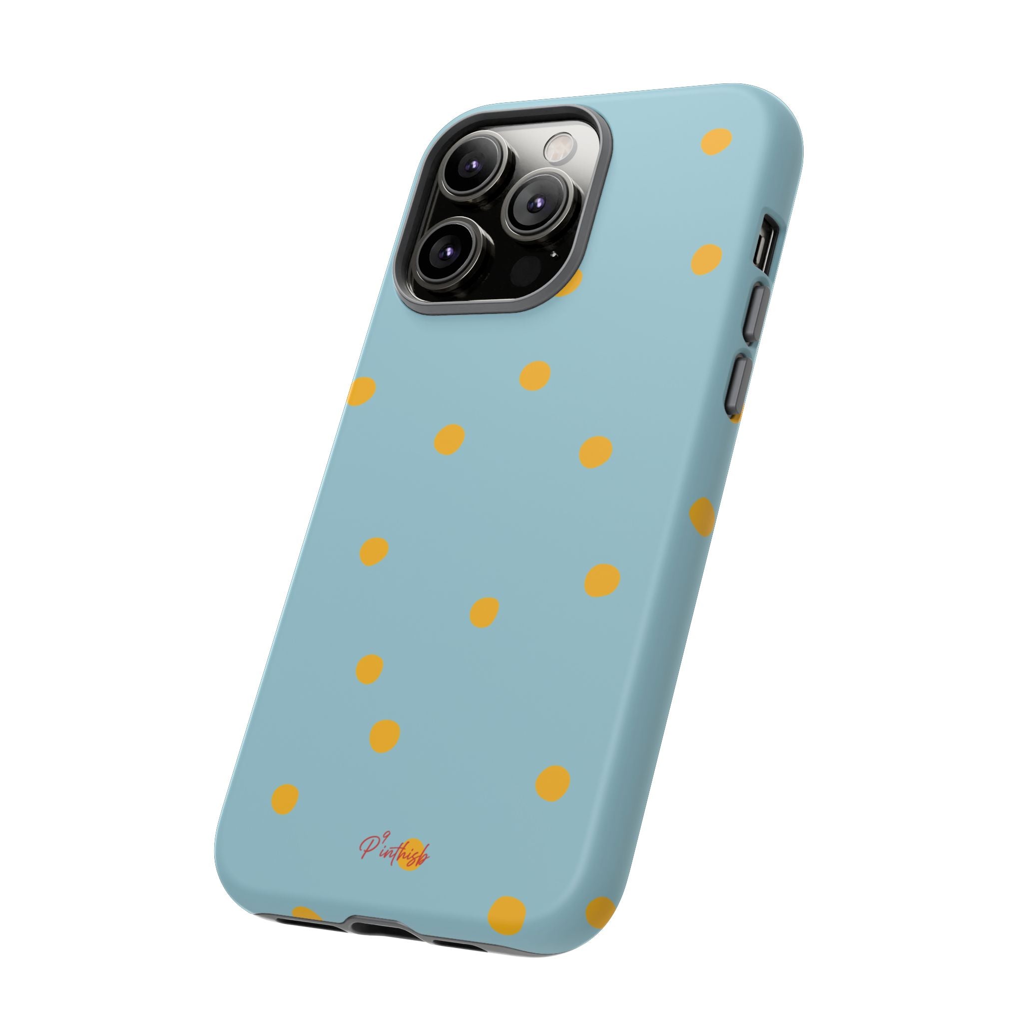 Blue & Yellow Polka Dot Tough Phone Case
