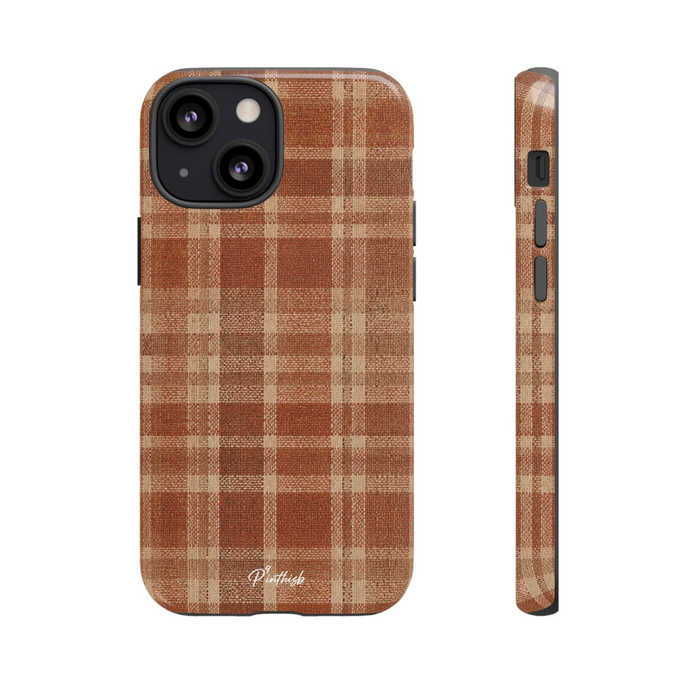 Rustic Brown Cozy Plaid Tough Case