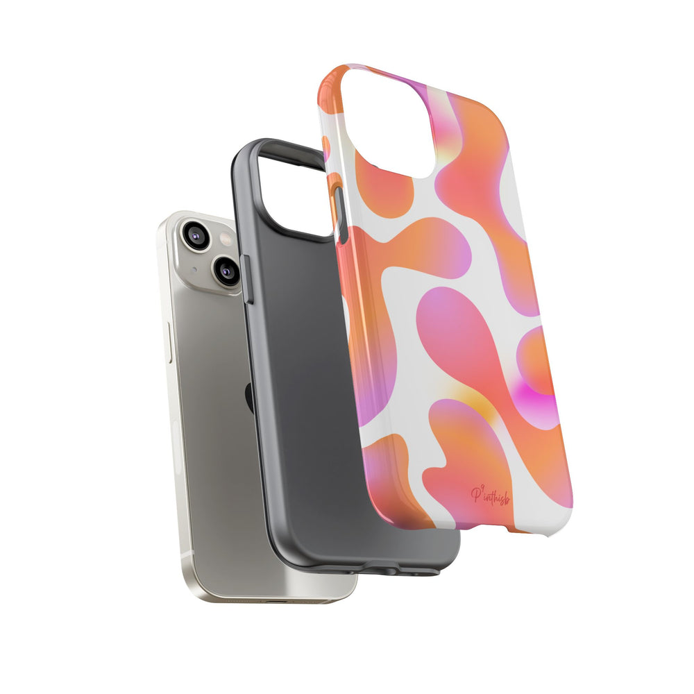 Abstract Orange Pink Camouflage Tough Phone Case