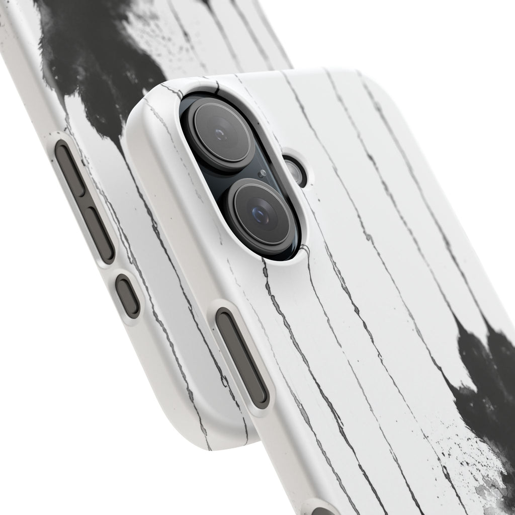 Black Ink Paw Print Snap Case