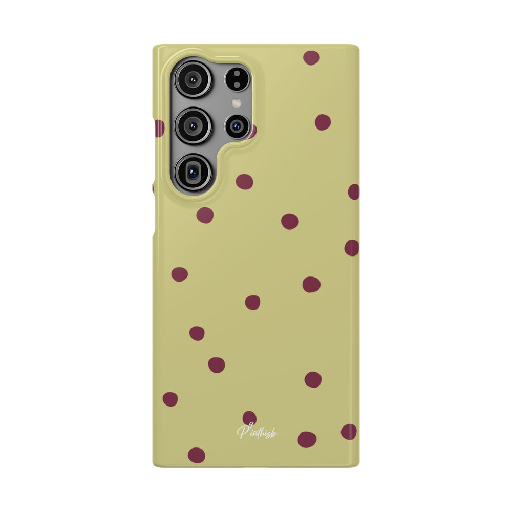 Yellow & Burgundy Polka Dot Snap Phone Case