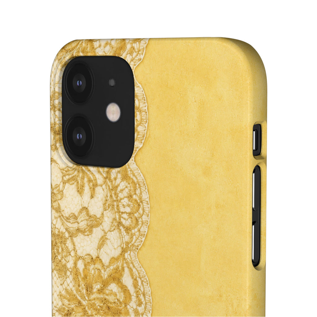 Yellow Vintage Lace Snap Case