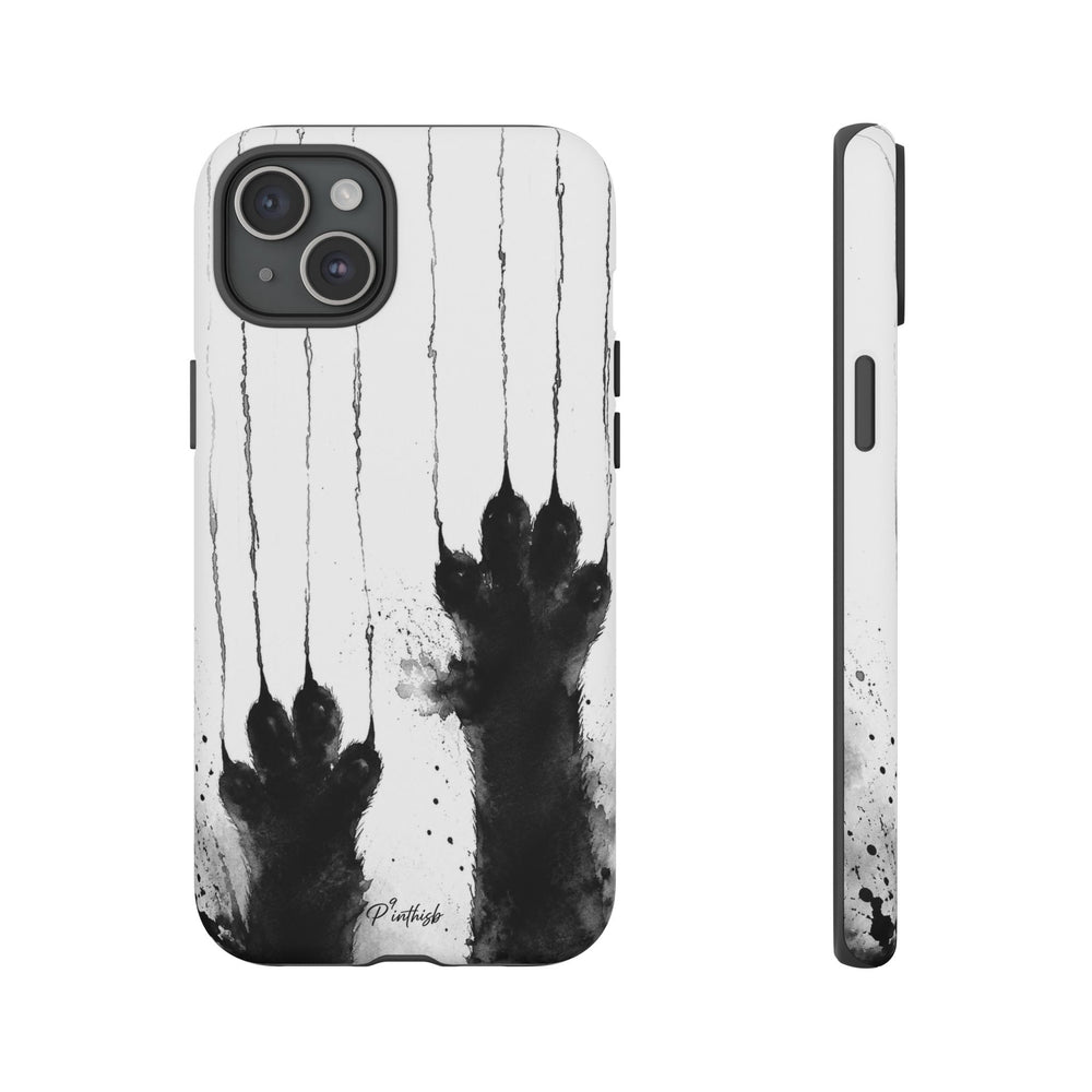 Black Ink Paw Print Tough Case